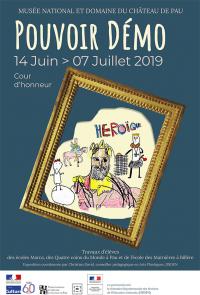 Affiche exposition pédagogique "Pouvoir démo" 2019