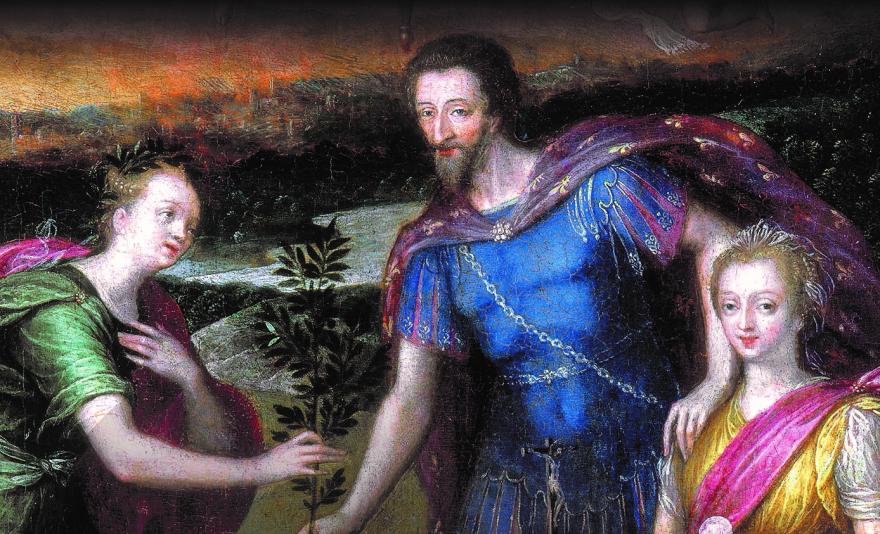 Détail de l'affiche de l'exposition "Réconciliations. Henri IV et Rome (1589-1610)"