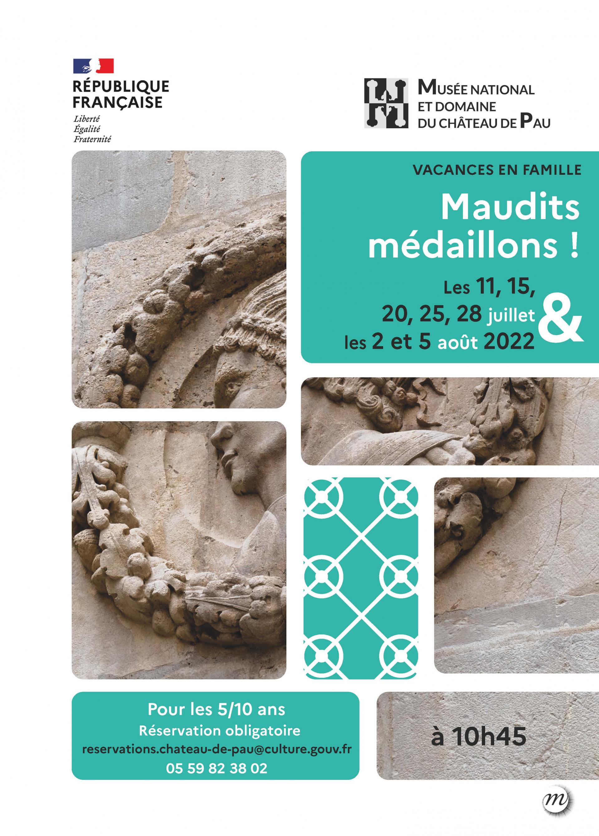 Affiche_Medaillons_maudits_Vacances_en_famille_chateau_Pau_2022